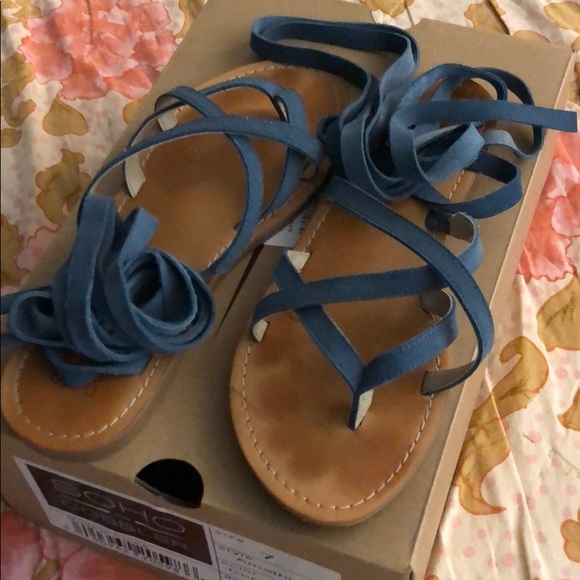 SOHO NYC COBBLER - Gladiator lace up suede sandal - Picture 1 of 4